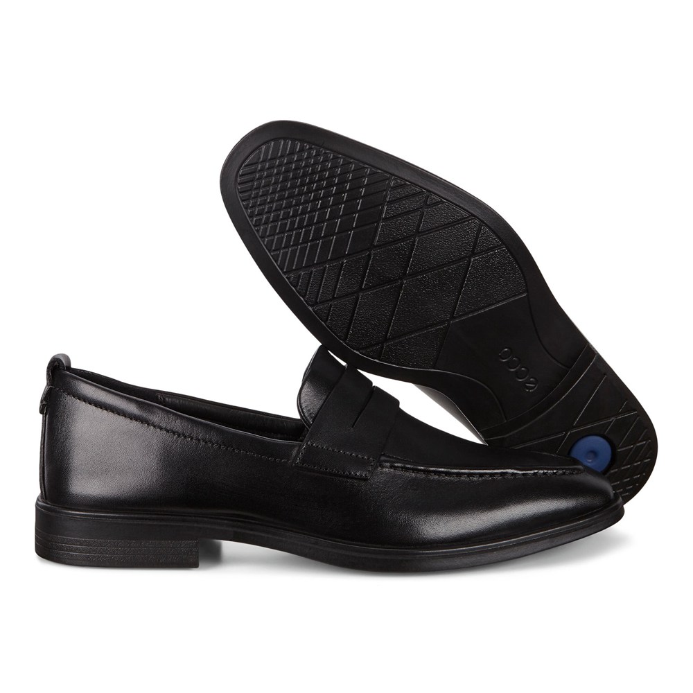 ECCO Mens Loafers Black - Melbourne Penny - CUV-687940